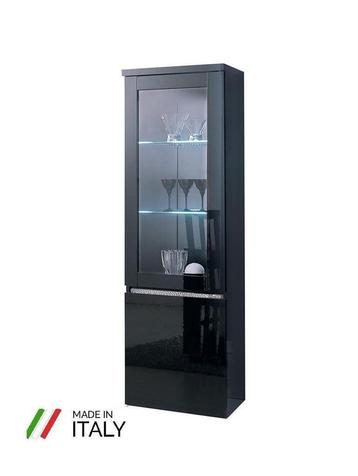 Vitrinekast Forever Chrome hoogglans zwart 1 deur-AANBIEDING beschikbaar voor biedingen