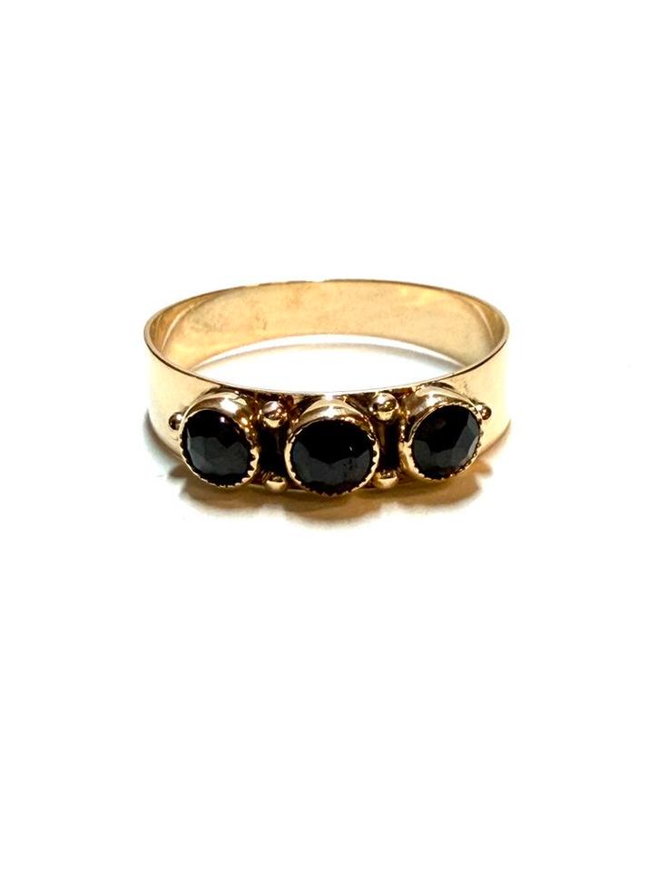 14k gouden ring met granaatsteen, Sieraden, Tassen en Uiterlijk, Ringen, Zo goed als nieuw, Dame, 18 tot 19, Goud, Goud, Met edelsteen