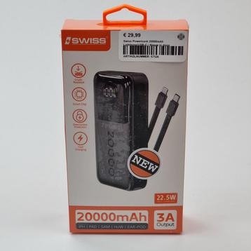 Swiss Powerbank 20000mAh Lightning/USB-C | Nieuw in doos beschikbaar voor biedingen