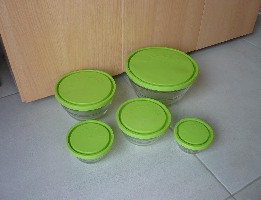 Set van 5 glazen kommen mengkommen van Igloo Borgonovo, Ophalen of Verzenden, Glas, Overige stijlen, Kom(men)