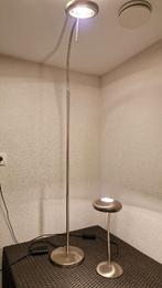 Tafellamp en staande lamp (halogeen), Ophalen, Gebruikt, Metaallook, Glas