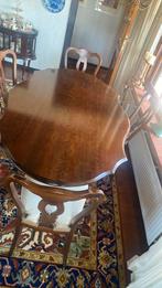Klassieke notenhouten eethoek met 4 stoelen, Antiek en Kunst, Antiek | Meubels | Tafels, Ophalen of Verzenden