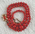 Antieke Vintage Bloedkoraal ketting., Sieraden, Tassen en Uiterlijk, Antieke sieraden, Ophalen of Verzenden, Goud, Ketting, Met edelsteen