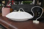 Leuke ronde hanglamp UFO wit stof Ø50 cm., Ophalen of Verzenden, Zo goed als nieuw, Metaal