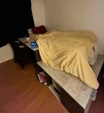 Bed met bureau en opslag, Ophalen, Gebruikt, 90 cm, Eenpersoons