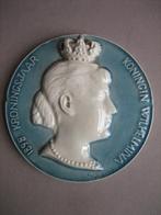 Oude aardewerk plaquette koningin Wilhelmina kroning 1898, Ophalen of Verzenden