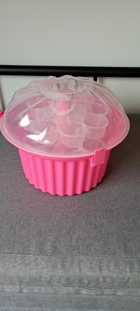 Cupcake Opbergdoos - Roze, Huis en Inrichting, Keuken | Keukenbenodigdheden, Zo goed als nieuw, Ophalen of Verzenden