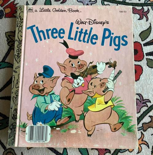 Oud Goudenboekje Three little pigs 1953 engelstalig, Boeken, Kinderboeken | Kleuters, Gelezen, Gouden boekje, Ophalen of Verzenden