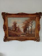 Te koop groot schilderij herder met schapen Herman Sanders, Antiek en Kunst, Ophalen