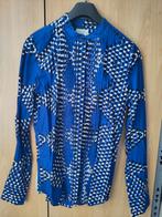 Blouse van Afrikaanse stof (blauw/zwart/wit) Afriek maat L, Kleding | Dames, Ophalen of Verzenden, Gedragen, Maat 42/44 (L), Blauw