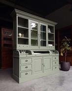 Prachtige groene apothekerskast | Buffetkast teakhout  #1909, Huis en Inrichting, Kasten | Buffetkasten, Niet ingevuld, 200 cm of meer