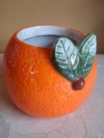 Vintage oranje Sinaasappel Bloempotje - 8 cm, Tuin en Terras, Bloempotten, Rond, Binnen, Ophalen of Verzenden, Zo goed als nieuw