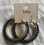 Biba Oorbellen met blauwe kralen, Sieraden, Tassen en Uiterlijk, Oorbellen, Met kristal, Overige materialen, Hangers, Blauw