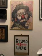 Vintage verdrietige clown 1975, Ophalen, Zo goed als nieuw, Hout, Minder dan 50 cm