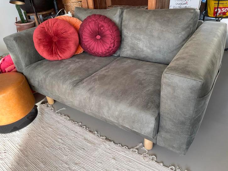 IKEA Norsborg 2-zitsbank met nieuwe grijze/groene hoes, Huis en Inrichting, Banken | Bankstellen, Zo goed als nieuw, Rechte bank