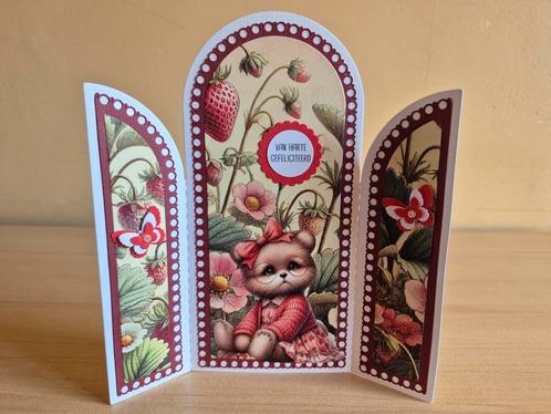 154b) zelfgemaakte drieluik kaart- Fairybells (24), Hobby en Vrije tijd, Kaarten | Zelfgemaakt, Nieuw, Kerst, Ophalen of Verzenden