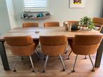 6 x eetkamerstoelen, Ophalen, Gebruikt, Bruin, Metaal