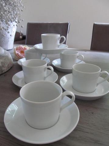 6 Tric Arzberg Sieger Design Koffie Kop en Schotels Wit beschikbaar voor biedingen