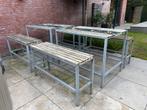 Tuintafel en bank hoog, Tuin en Terras, Ophalen, Zo goed als nieuw, Rechthoekig, Hout