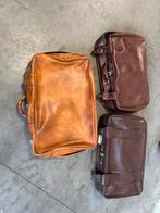 Retro leren Reiskoffers, tassen- Decoratie & Props, Ophalen, Gebruikt, 50 tot 60 cm, Slot