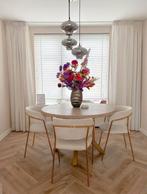 Eettafel rond met goude spinnenpoot, Huis en Inrichting, Tafels | Eettafels, Ophalen, Gebruikt, 100 tot 150 cm, Rond