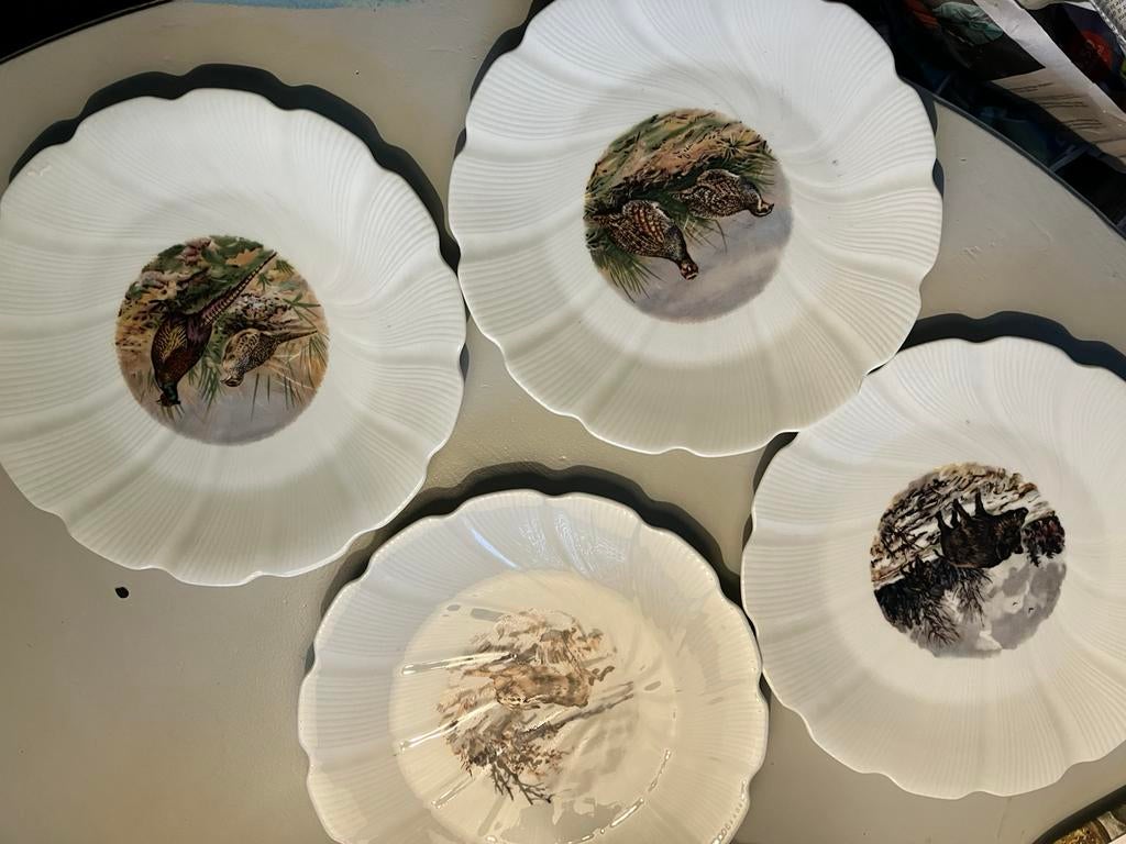 Vintage servies afbeelding van divers wild, Antiek en Kunst, Antiek | Servies compleet, Ophalen of Verzenden