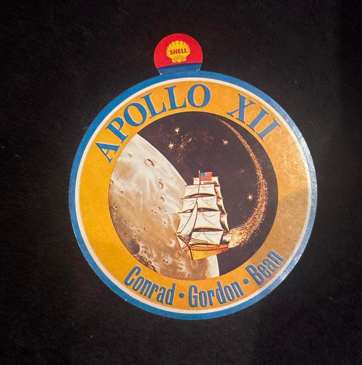 Shell Ruimtevaart Sticker Apollo XII, Verzamelen, Stickers, Gebruikt, Overige typen, Verzenden