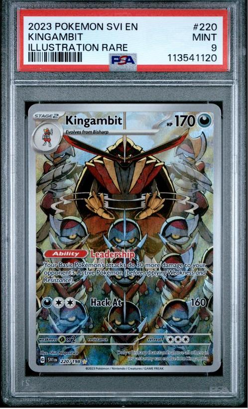 Kingambit 220 PSA 9, Hobby en Vrije tijd, Verzamelkaartspellen | Pokémon, Nieuw, Losse kaart, Ophalen of Verzenden