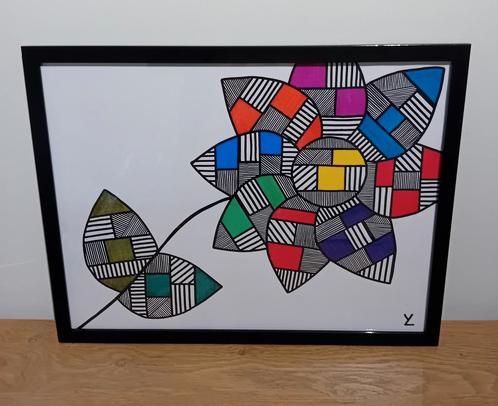 Bijzonder mooie Bloem. Special Art. Unicum., Antiek en Kunst, Kunst | Schilderijen | Modern, Ophalen of Verzenden