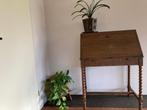 antiek massief eiken bureau intern 2 lades,  bobbin style, Ophalen