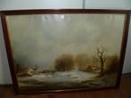 Schilderij Frits Meijer wintertafereel, Antiek en Kunst, Ophalen