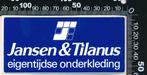 Sticker: Jansen en Tilanus - Eigentijdse onderkleding, Verzamelen, Ophalen of Verzenden