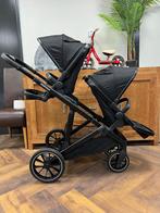 Deryan - Evy Duo Kinderwagen (2 zitjes) - Zwart, Ophalen of Verzenden, Zo goed als nieuw, Overige merken, Verstelbare rugleuning