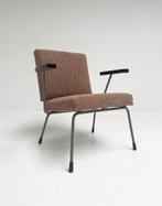 Opnieuw gestoffeerde bruine Gispen 1401 fauteuil, 1950's, Gebruikt, Minder dan 75 cm, Design, Ophalen of Verzenden