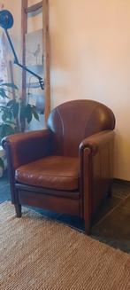 Schapenleren fauteuil, Leer, Ophalen of Verzenden, 75 tot 100 cm, Zo goed als nieuw
