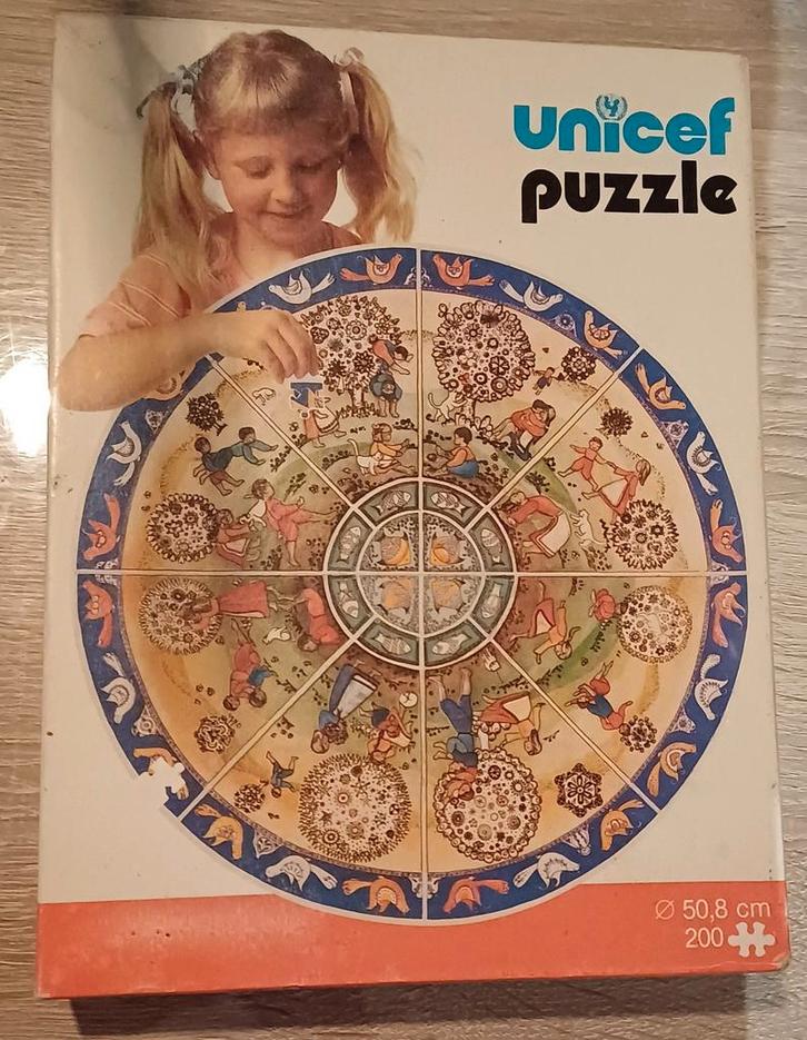 Unicef circle puzzel 1979 gratis, Hobby en Vrije tijd, Denksport en Puzzels, Gebruikt, Minder dan 500 stukjes, Ophalen of Verzenden