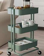 Ikea Raskog trolley roltafel groen +  mand + Bakjes, Huis en Inrichting, Woonaccessoires | Overige, Ophalen, Gebruikt