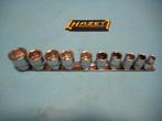 Tien 3/8 Zeskant Doppen Hazet No.880 op een Doppenrail., Ophalen of Verzenden, Gebruikt