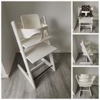 Stokke Tripp Trapp wit met babyset en kussenset evt. tray, Ophalen of Verzenden, Zo goed als nieuw, Stokke Tripp Trapp, Stoelverkleiner