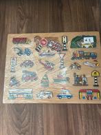 Houten Voertuigen Puzzel - vintage, Ophalen, 2 tot 4 jaar, 10 tot 50 stukjes, Nieuw