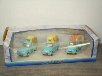 3x Ford Anglia Ice Cream Van's - Oxford Set 26 - 1:43 beschikbaar voor biedingen