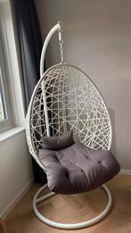 Nog supermooie witte metalen hangstoel Xenos grijs kussen, Ophalen, Gebruikt, Wit, Eén
