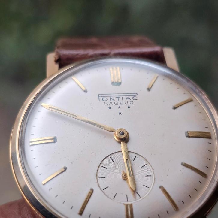 Pontiac 4 steren, Sieraden, Tassen en Uiterlijk, Horloges | Antiek, Overige merken, Goud, 1960 of later, Verguld, Ophalen of Verzenden