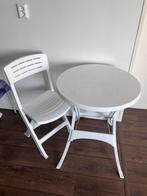Kunststof wit bistro setje, Tuin en Terras, Kunststof, Zo goed als nieuw, Stoel, Ophalen