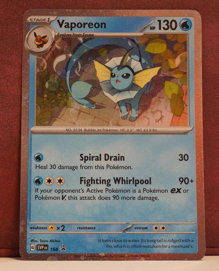 Vaporeon Holo 168 SV Black Star Promos Pokèmon Kaart, Hobby en Vrije tijd, Verzamelkaartspellen | Pokémon, Nieuw, Losse kaart