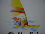 sticker Windsurf strip art abvakabo retro sport surf board, Sport, Verzenden