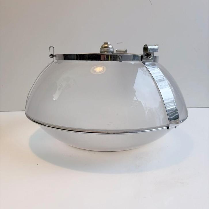 Leerdam hanglamp prof. Ornstein en van Dijk, Huis en Inrichting, Lampen | Hanglampen, Gebruikt, Minder dan 50 cm, Glas, Metaal