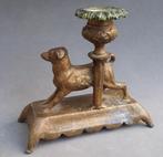 19 de eeuw Sobere Landelijke Kandelaar Hond Beeld Sculptuur, Ophalen of Verzenden, Overige materialen