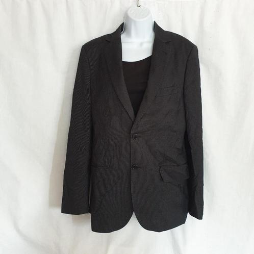 Net colbert, zwart met witte krijgtstreep. Mt 48. Merk H&M, Kleding | Heren, Kostuums en Colberts, Zo goed als nieuw, Maat 48/50 (M)