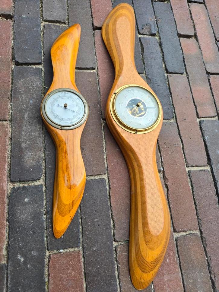 Antieke barometer in geweldig mooie Vliegtuig propeller €39, Audio, Tv en Foto, Weerstations en Barometers, Zo goed als nieuw